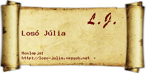 Losó Júlia névjegykártya